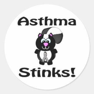 Asthma Stinks Skunk Awareness Design Classic Round Sticker