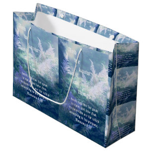 Astilbe Blue Mist Romans 8:28 Large Gift Bag