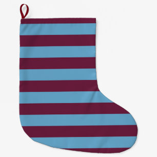 Aston Villa stripes football club colours premier Large Christmas Stocking