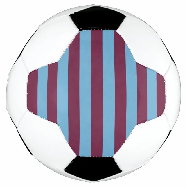 Aston Villa stripes football club colours premier  Soccer Ball (Front)