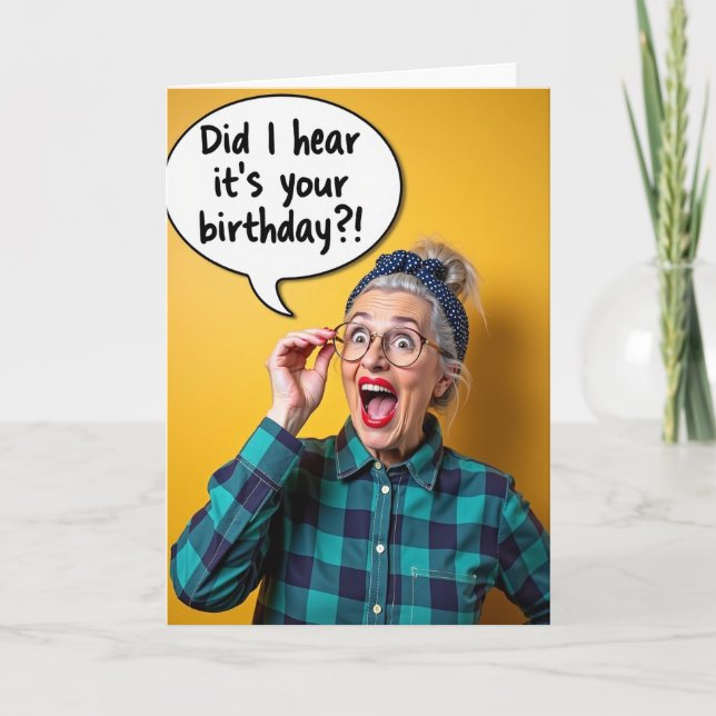Astonished Birthday Portrait Card (Front)
