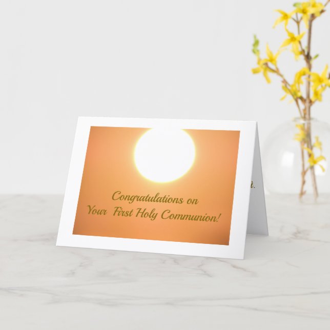 Astonishing, First Holy Communion Card (Yellow Flower)