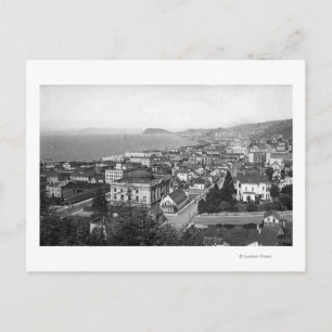 Astoria, Oregon Business Section and Waterfront Postcard