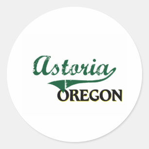 Astoria Oregon Classic Design Round Sticker