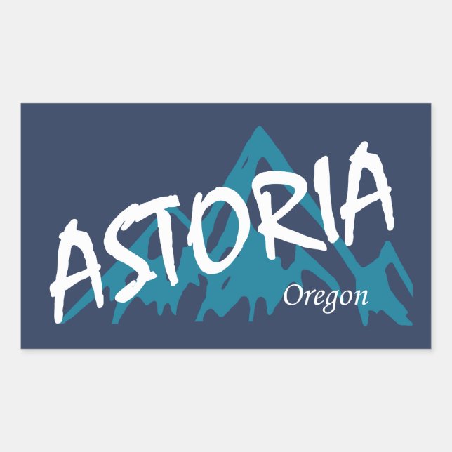 Astoria Oregon Mountains Sticker (Front)