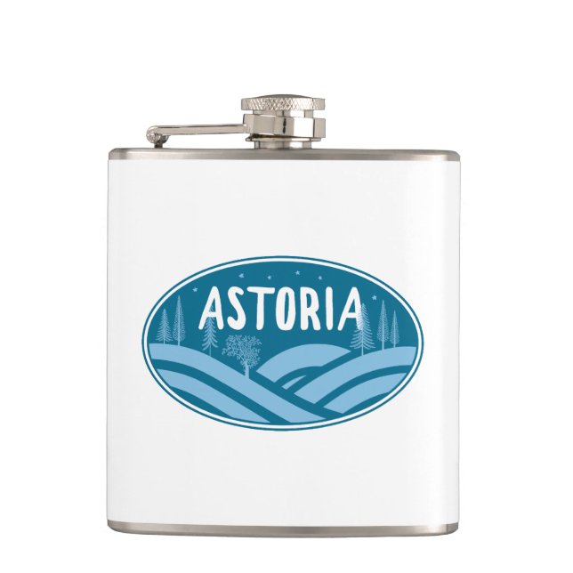 Astoria Oregon Outdoors Hip Flask (Front)