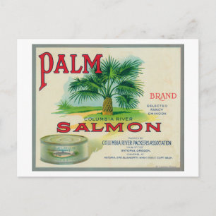 Astoria, Oregon - Palm Salmon Case Label Postcard