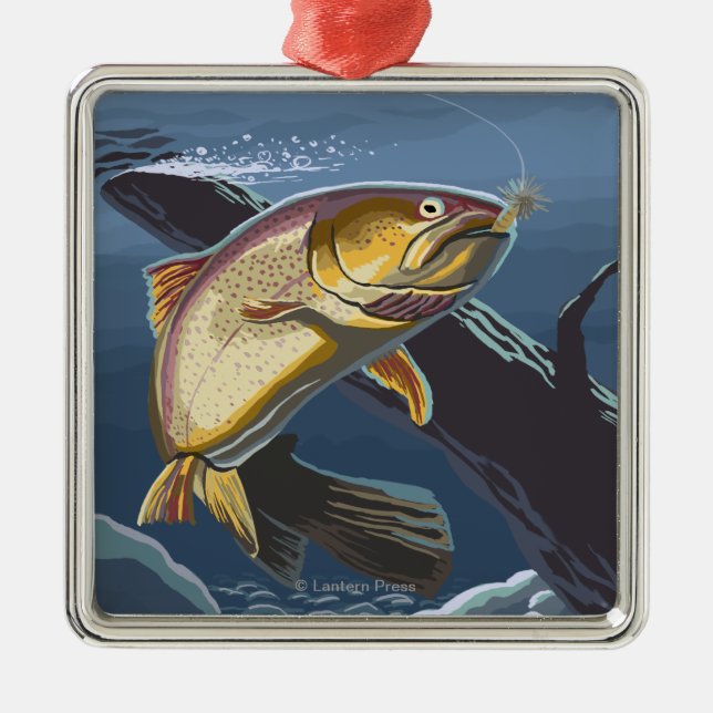 Astoria, OregonCutthroat Trout Cross-Section Metal Ornament (Front)
