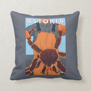 Astoria, OregonKing Crab Throw Pillow