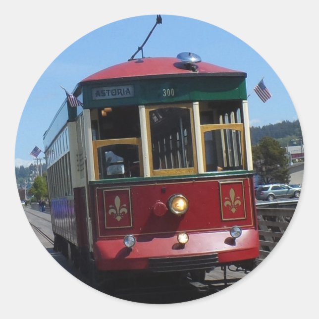 Astoria Riverfront Trolley Classic Round Sticker (Front)