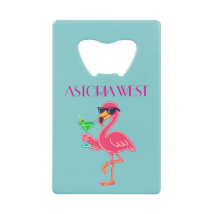 Astoria West Pink Flamingo Bottle Opener Credit Card Bottle Opener