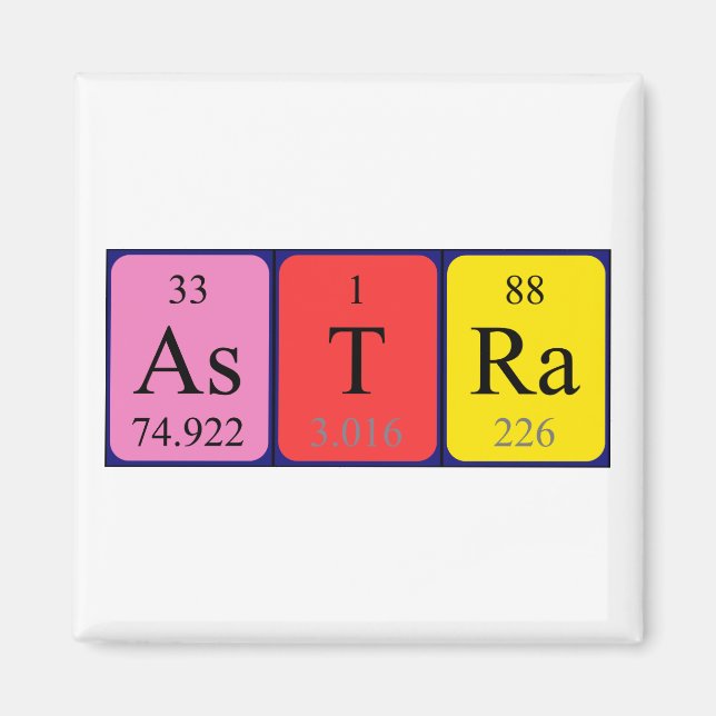Astra periodic table name magnet (Front)