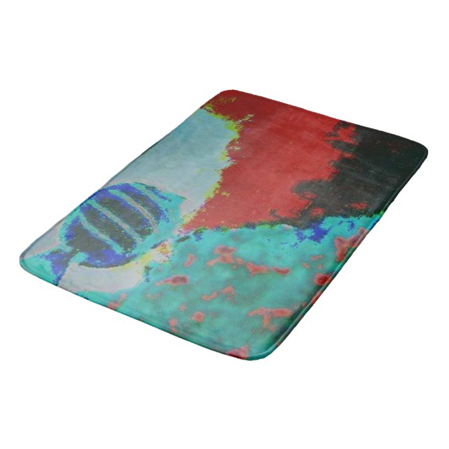 Astract Fish Art Bath Mat (Angled)