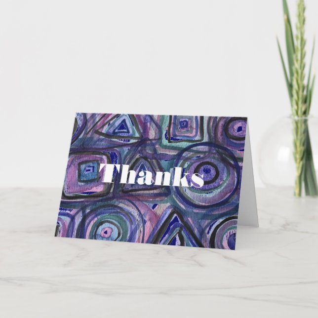 Astract Sports Thank You Card Bat Bar Mitzvah blue (Front)