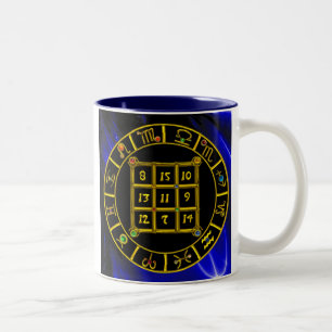 ASTRAL CODE,MAGIC SQUARE 33 Zodiac Astrology Chart Two-Tone Coffee Mug