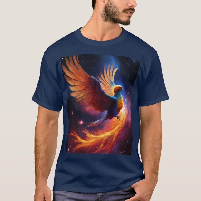 Astral Flame : Nebula Phoenix Design T-shirt (Devant)