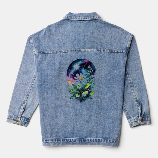 Astral Flowers Denim Jacket (Back)