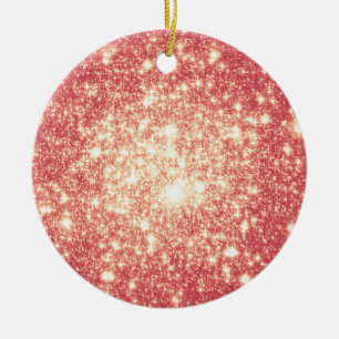Astral Glitter Golden Pink Christmas Ornaments