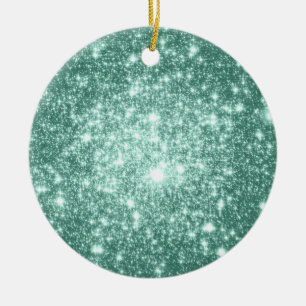 Astral Glitter Seafoam Christmas Ornaments