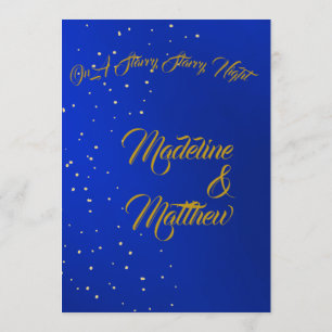 Astral Gold  Stars Blue  Starry Evening Wedding Invitation