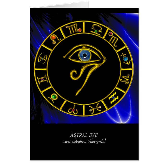 ASTRAL HORUS EYE,BLUE TALISMAN Astrology Chart (Front)
