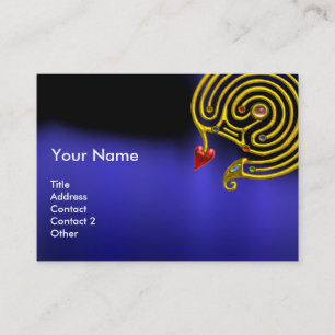 ASTRAL LABYRINTH,ASTROLOGY ZODIAC CHART Black Blue Business Card