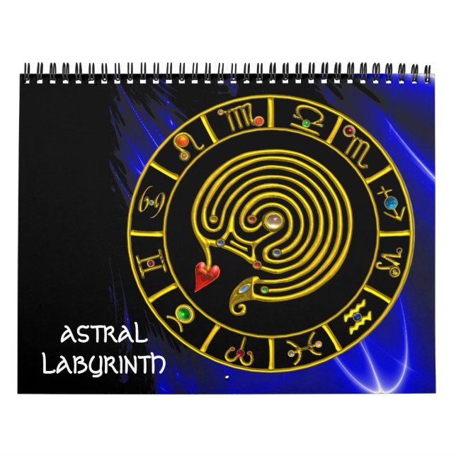 ASTRAL LABYRINTH GOLD ZODIAC CHART Astrology Calendar (Cover)