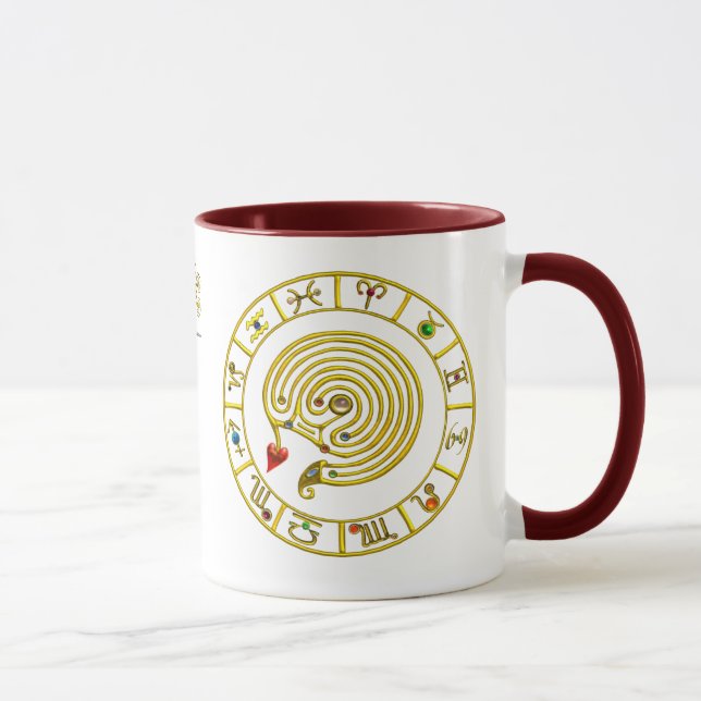 ASTRAL LABYRINTH GOLD ZODIAC CHART Astrology Mug (Right)