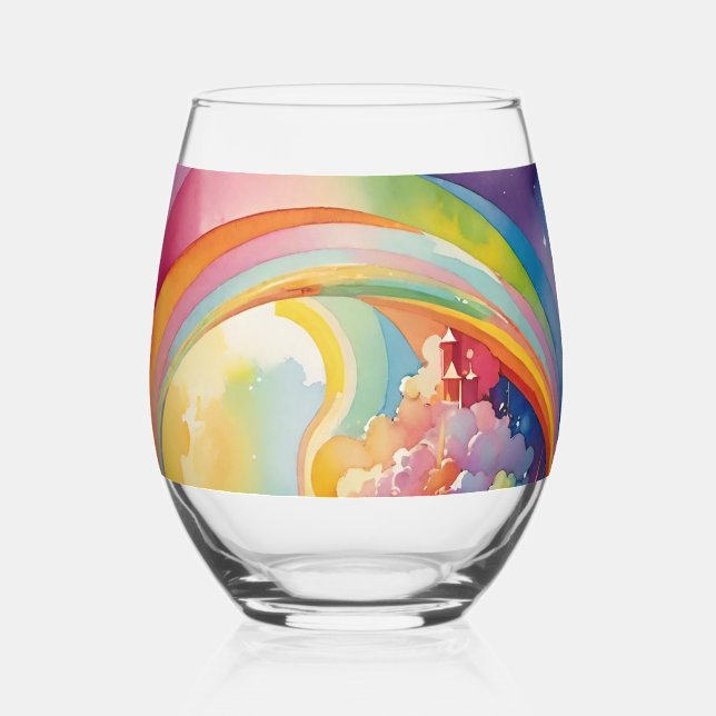 Astral Light Soul Travel Program Water Stemless Wine Glass (Front)