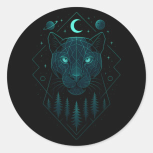 Astral Panther - Cosmic Dark Predator Classic Round Sticker
