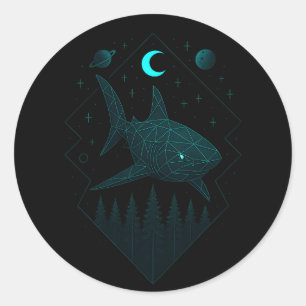 Astral Shark - Cosmic Ocean Predator Classic Round Sticker