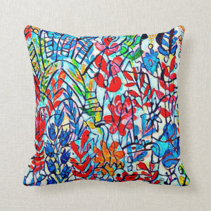 Astral square cushion flowers