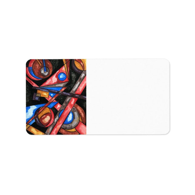 Astral Travel-Hand Painted Abstract Geometric Art Label (Front)