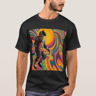 Astral Wanderer Cat – Trippy Space Suit & Sunburst T-Shirt