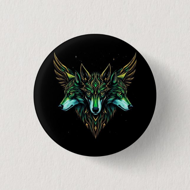 Astral Wolves 1 Inch Round Button (Front)