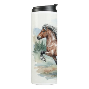 Astrid Tolting Icelandic Horse watercolor Thermal Tumbler