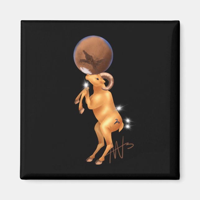 Astro Aries Mars Zodiac Magnet (Front)
