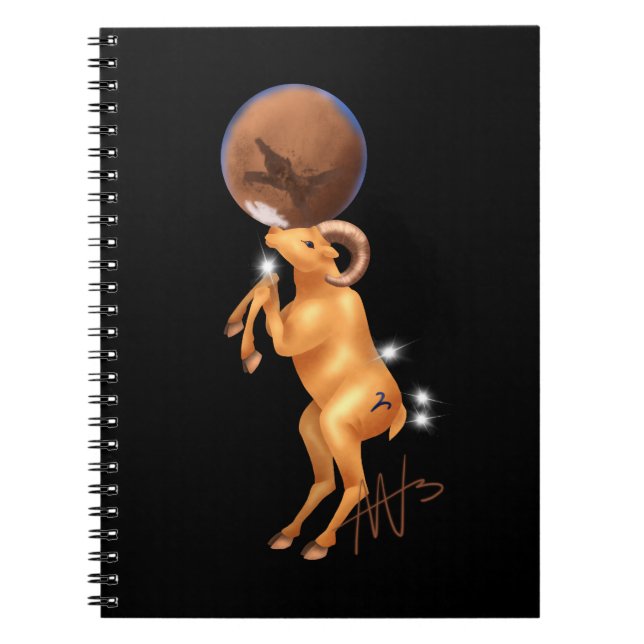 Astro Aries Mars Zodiac Notebook (Front)