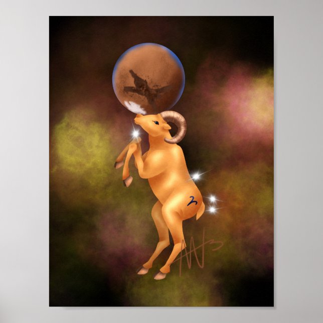 Astro Aries Mars Zodiac Poster (Front)