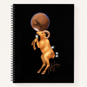Astro Aries Mars Zodiac Spiral Notebook