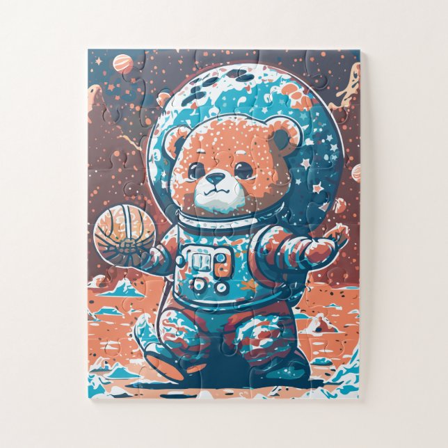 Astro Bear Basketballer Jigsaw Puzzle (Vertical)