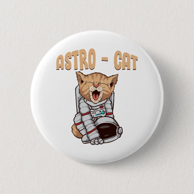 Astro Cat 2 Inch Round Button (Front)