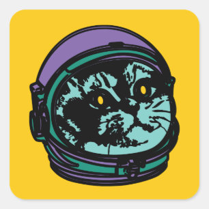 Astro Cat Breathing Intensifies... Square Sticker