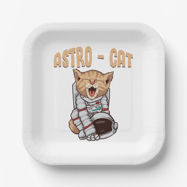 Astro Cat Paper Plate (Front)