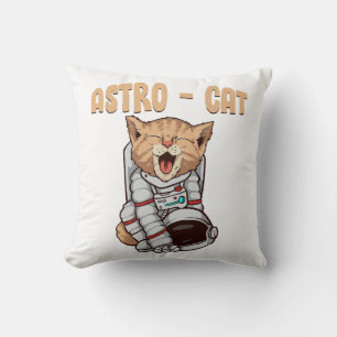 Astro Cat Throw Pillow