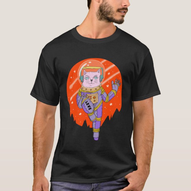 Astro Cosmic Space Cat T-Shirt (Front)