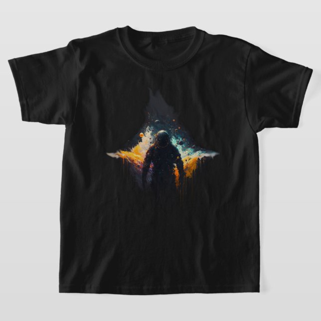 Astro-Drips: Astronaut Space Art T-shirt (Laydown)