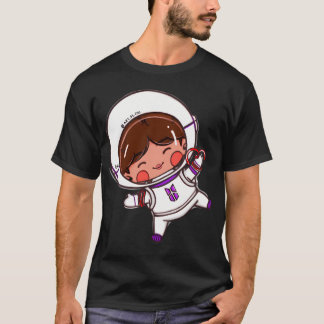 Astro Jin The Astronaut Floating In Space Pattern T-Shirt