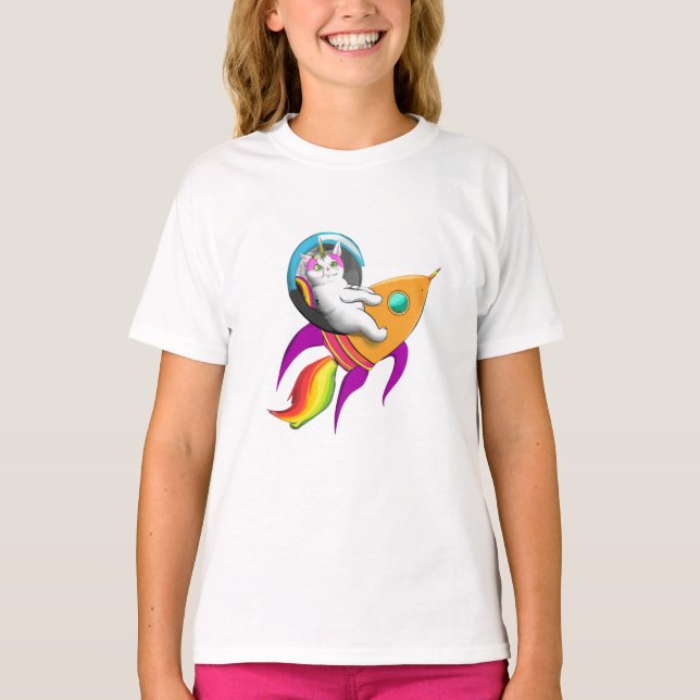 Astro Kitty Shirt - Space Cat Unicorn Tee (Front)