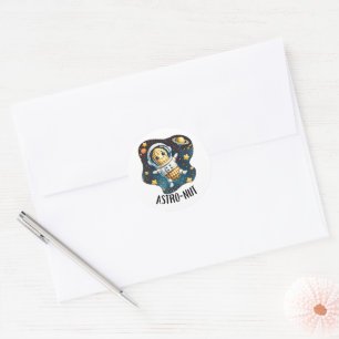 Astro-Nut Peanut, Astronaut Pun Classic Round Sticker